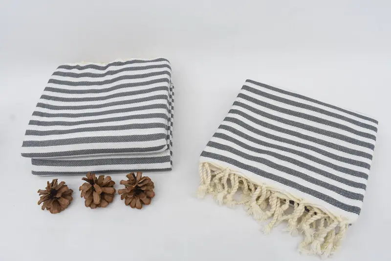 Turkish Towel USA, Monogrammed Beach Towel, Organic Turkish towel, Best Friend Wedding Gift, Personalized Gift For Him, 70x40 Cotton Striped Towel - 7