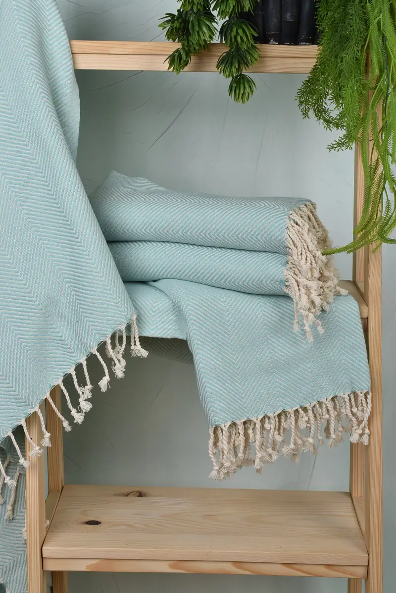 Valentines Day Gift For Her, Hammam towel, Absorbent towel, Bachelorette Party Favors, Mother Of The Groom Gift, 70x40 Cotton Herringbone Towel - 6