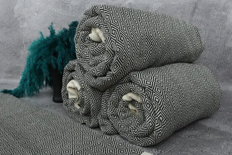 Extra Large Tablecloth, Mother Of The Groom Gift, 96x80 Cotton Diamond Towel, Organic Throw, Housewarming Gift, Wedding Favors, Personalized Blanket - 8
