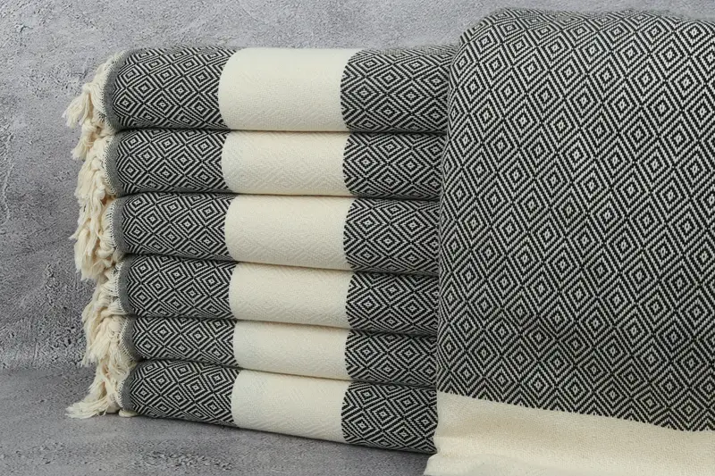 Extra Large Tablecloth, Mother Of The Groom Gift, 96x80 Cotton Diamond Towel, Organic Throw, Housewarming Gift, Wedding Favors, Personalized Blanket - 1