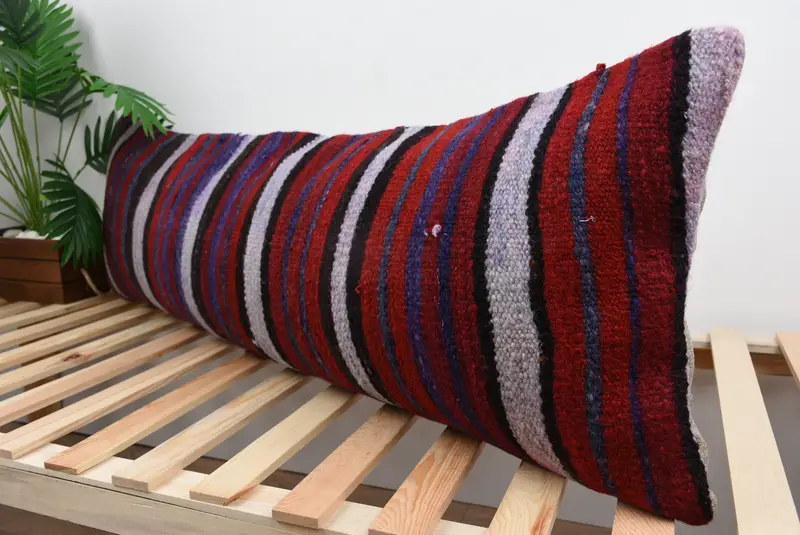 16x48 Red Cushion Case, Kilim Cushion Sham, Cushion Cover, Home Decor Pillow, Vintage Kilim Pillow Pillow Sham, Pillow for Sofa - 5