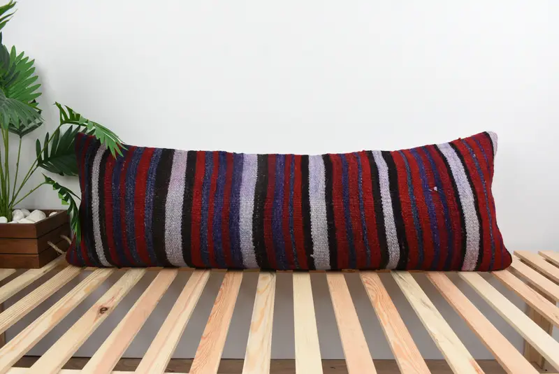 16x48 Red Cushion Case, Kilim Cushion Sham, Cushion Cover, Home Decor Pillow, Vintage Kilim Pillow Pillow Sham, Pillow for Sofa - 1