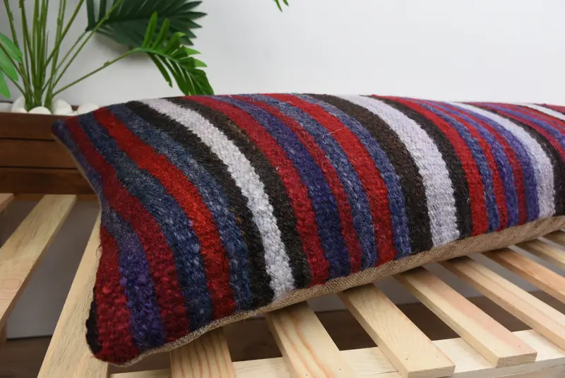 16x48 Red Cushion Case, Kilim Cushion Sham, Cushion Cover, Home Decor Pillow, Vintage Kilim Pillow Pillow Sham, Pillow for Sofa - 6