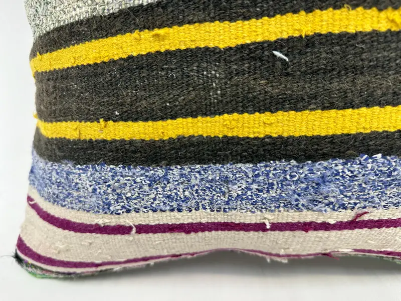 Bright Cushion Case, Cushion, Vintage Kilim Pillow, Throw Kilim Pillow, Pillow for Couch, 20x20 Yellow Pillow Cover, Hippie Throw Cushion Case - 2