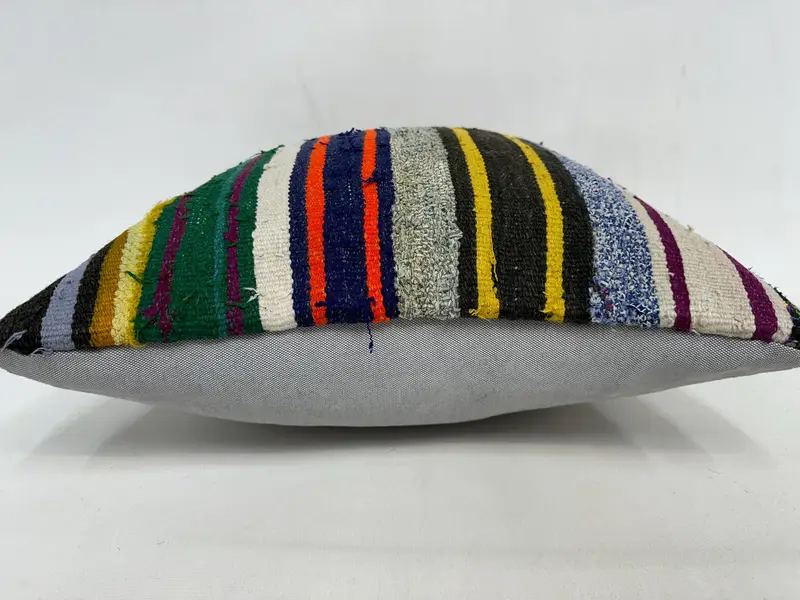 Bright Cushion Case, Cushion, Vintage Kilim Pillow, Throw Kilim Pillow, Pillow for Couch, 20x20 Yellow Pillow Cover, Hippie Throw Cushion Case - 5