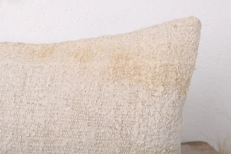 Pillow Case, Vintage Kilim Pillow, Bolster Throw Cushion, Handmade Kilim Cushion, 12x24 Beige Cushion Case, Interior Designer Pillow - 5