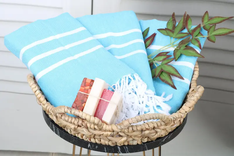 70x40 Cotton Striped Towel, Wedding Shower Gift, Guest Towel, Organic towel, Luxury Beach Towel, Scarf Towel, Housewarming Gift, Custom Beach Towel - 5