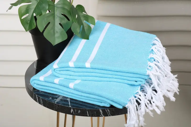 70x40 Cotton Striped Towel, Wedding Shower Gift, Guest Towel, Organic towel, Luxury Beach Towel, Scarf Towel, Housewarming Gift, Custom Beach Towel - 3