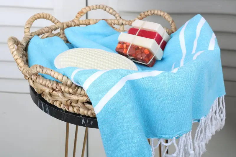 70x40 Cotton Striped Towel, Wedding Shower Gift, Guest Towel, Organic towel, Luxury Beach Towel, Scarf Towel, Housewarming Gift, Custom Beach Towel - 2