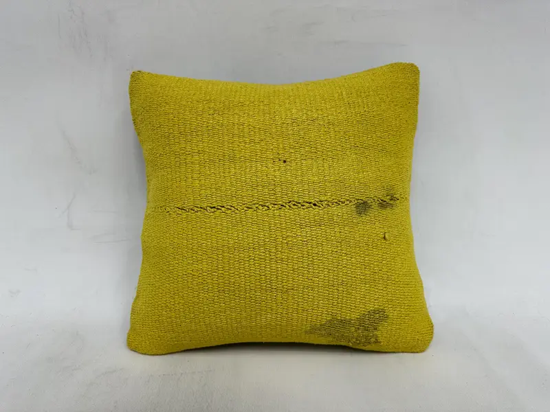 Accent Cushion Cover, 16x16 Green Pillow Sham, Pillow, Customized Pillow Sham, Handmade Kilim Cushion, Vintage Kilim Throw Pillow, Pillow for Sofa - 1