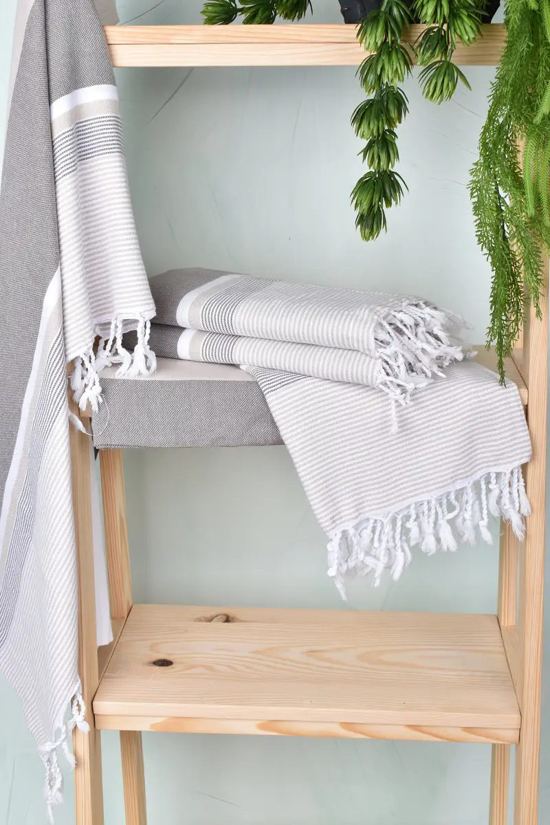 68x40 Cotton Striped Towel, Monogrammed Beach Towel, Turkish hand towel, Beach Size Towel, Personalized Bridesmaid Gift, Organic Towel, Home Gift - 6