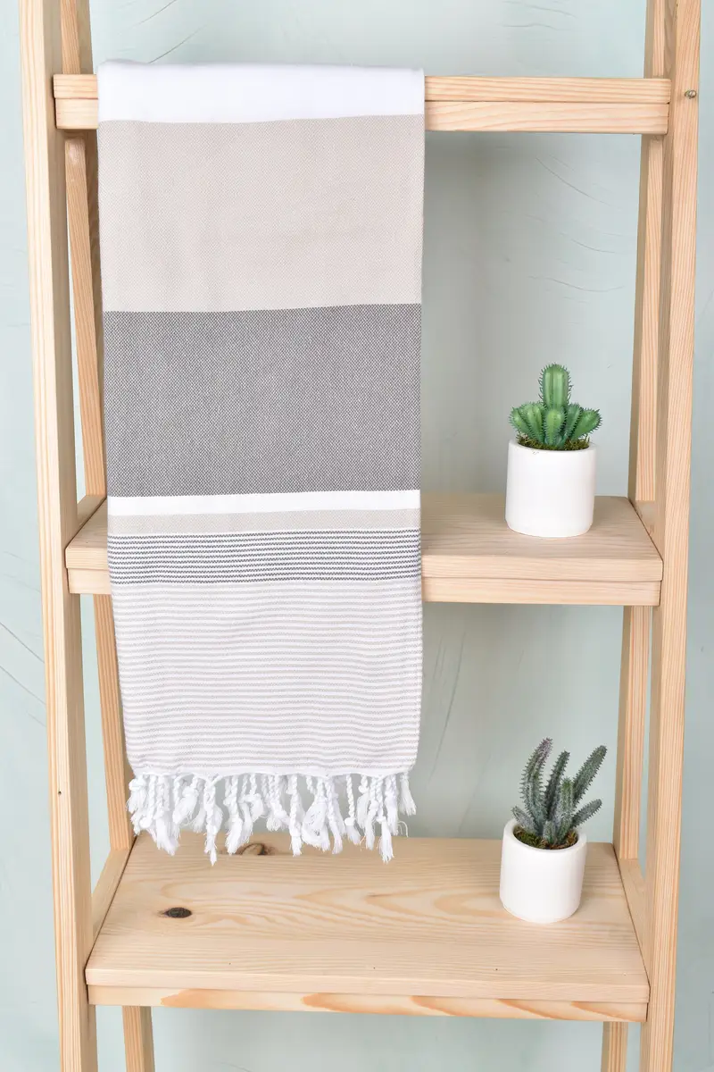 68x40 Cotton Striped Towel, Monogrammed Beach Towel, Turkish hand towel, Beach Size Towel, Personalized Bridesmaid Gift, Organic Towel, Home Gift - 8