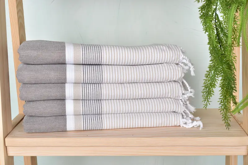 68x40 Cotton Striped Towel, Monogrammed Beach Towel, Turkish hand towel, Beach Size Towel, Personalized Bridesmaid Gift, Organic Towel, Home Gift - 2