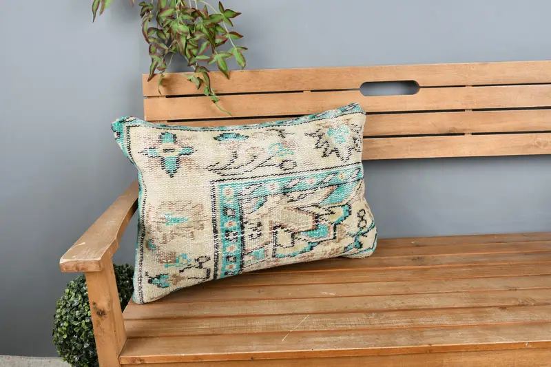 16x24 Beige Cushion Case, Aesthetic Pillow Sham, Cushion Case, Kilim Pillow Cover, Turkish Kilim Pillow, Home Decor Pillow - 1