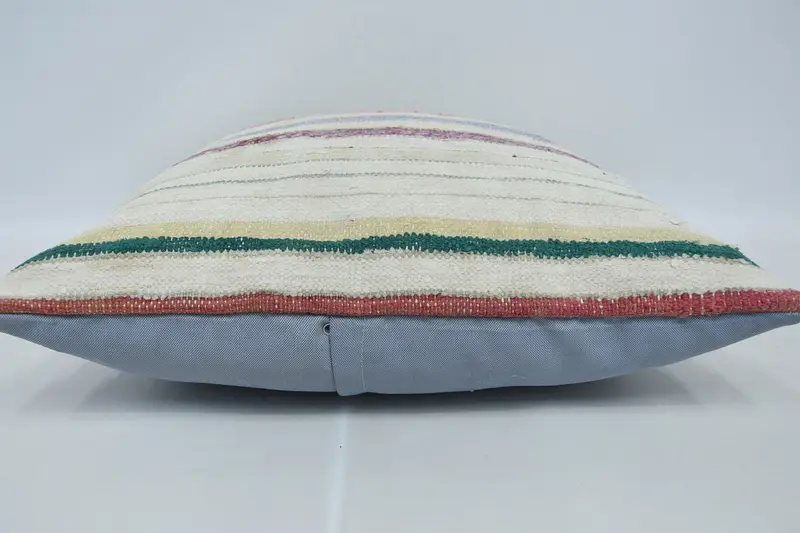 Kilim Cushion Sham, Turkish Pillow, Meditation Pillow, Cushion Case, Ethnical Kilim Rug Pillow, 24x24 Beige Cushion Cover - 5