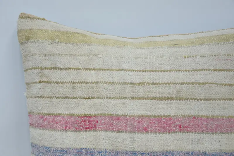 Kilim Cushion Sham, Turkish Pillow, Meditation Pillow, Cushion Case, Ethnical Kilim Rug Pillow, 24x24 Beige Cushion Cover - 2