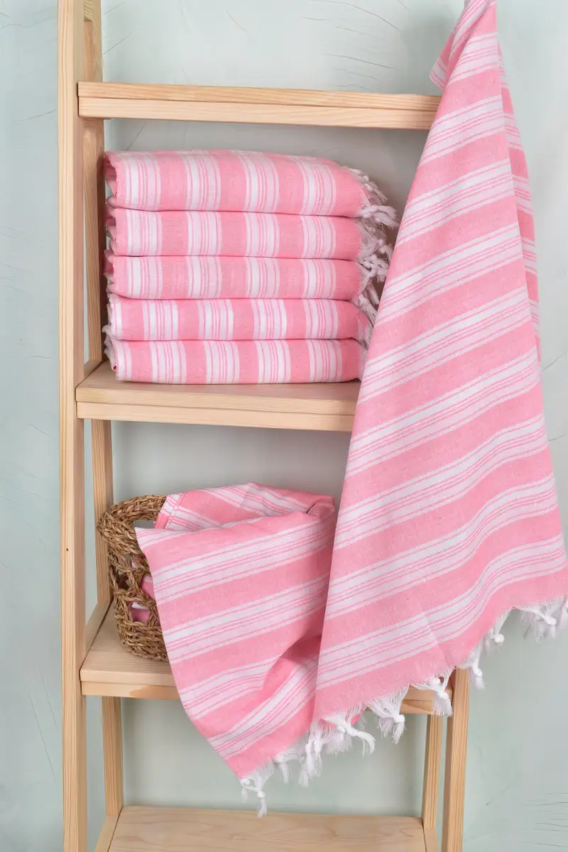 Summer Gift, Summer Towel, Bachelor Gift, Bachelorette Party Gifts Bridesmaids, Embroidered Towel, Housewarming Gift, 70x40 Cotton Striped Towel - 3