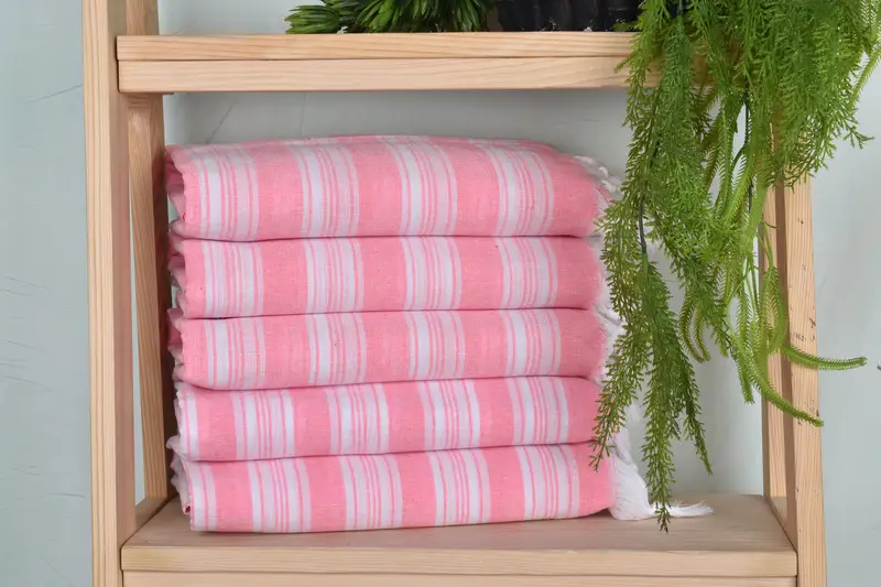 Summer Gift, Summer Towel, Bachelor Gift, Bachelorette Party Gifts Bridesmaids, Embroidered Towel, Housewarming Gift, 70x40 Cotton Striped Towel - 1