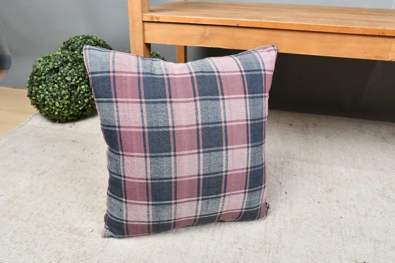 Rustic Pillow, Pillow for Sofa, Tribal Pillow Sham, 18x18 Pink Pillow Case, Kilim Cushion Sham, Vintage Pillow, Cushion Cover, Cotton Pillow Sham - 7