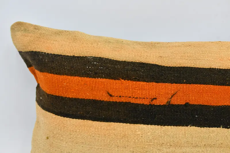 Home Decor Pillow, Cushion Case, Bright Cushion Case, Throw Kilim Pillow, 16x48 Beige Cushion Cover, Handwoven Pillow, Vintage Kilim Throw Pillow - 2