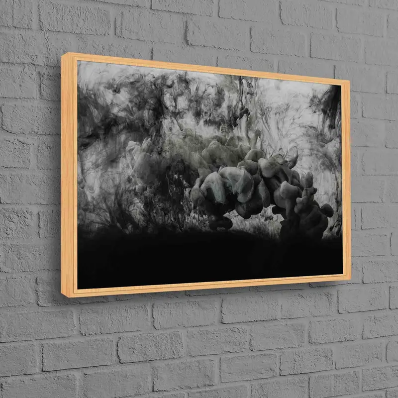 Contemporary Loft Canvas: Smoking Black & Gray Farmhouse Art
