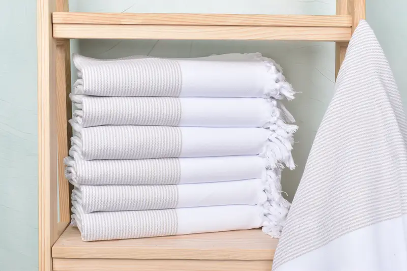 Spa Towel Organic Cotton/Linen Beige, 40x71 Inches