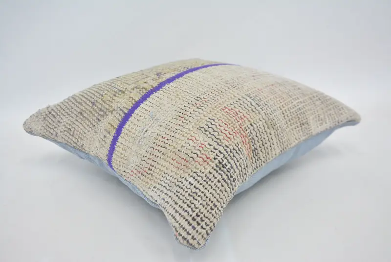 Couch Cushion, Interior Designer Pillow, Kilim Cushion Sham, Seat Pillow Sham, 14x14 Beige Cushion, Vintage Pillow, Pillow Cover - 6