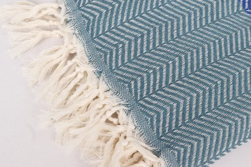 Turkish Cotton Throw Blanket, Engagement Gift, 84x80 Cotton Chevron Towel, Wedding Favors, Oversized Beach Towel, Bridal Shower Gift, Tablecloth - 7