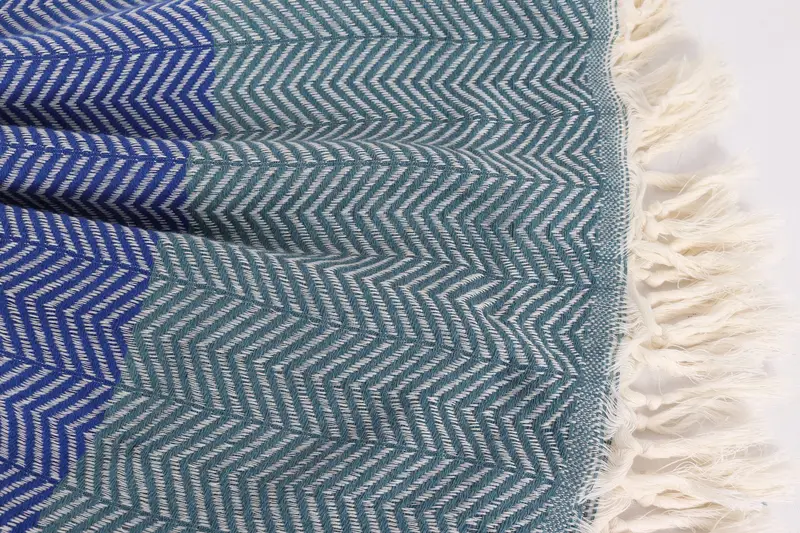 Turkish Cotton Throw Blanket, Engagement Gift, 84x80 Cotton Chevron Towel, Wedding Favors, Oversized Beach Towel, Bridal Shower Gift, Tablecloth - 8