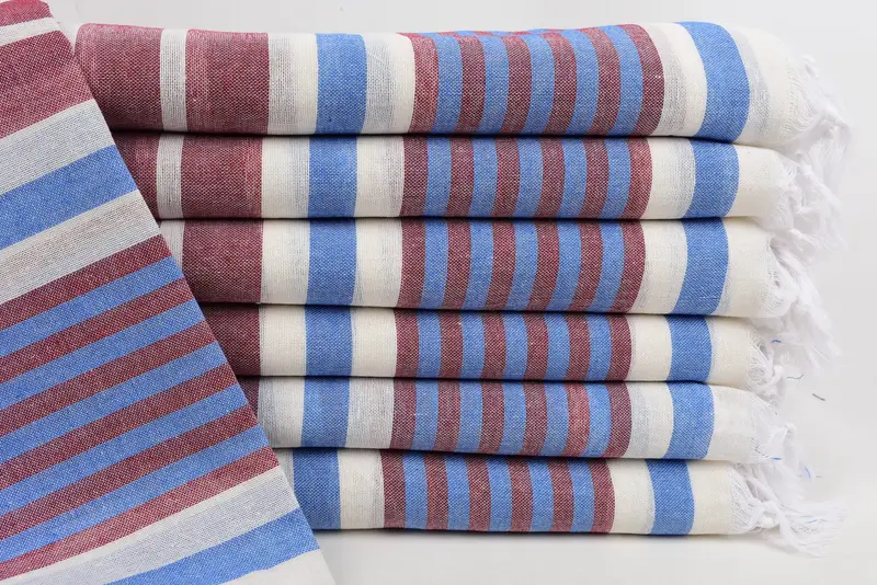 Best Friend Gift Monogram Beach Towel Blue Stripes, 67x40 Inches