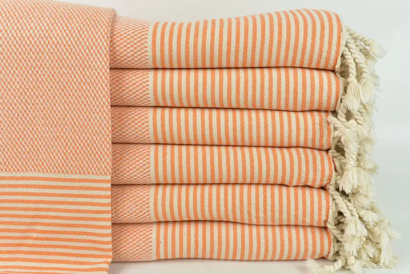Home Decor Towel, Lightweight Turkish towel, Quick-dry towel, Monogrammed Beach Towel, Turkish Bath Towel Set, 70x36 Cotton Striped Towel - 1