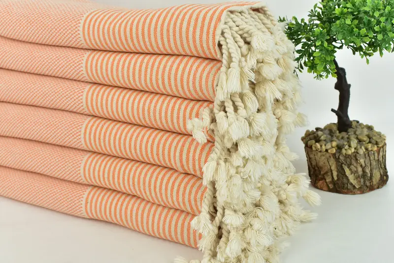 Home Decor Towel, Lightweight Turkish towel, Quick-dry towel, Monogrammed Beach Towel, Turkish Bath Towel Set, 70x36 Cotton Striped Towel - 3