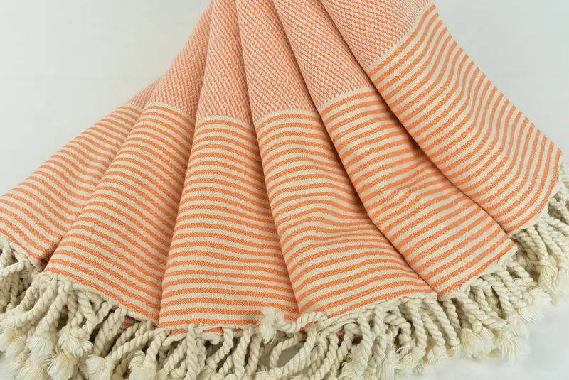 Home Decor Towel, Lightweight Turkish towel, Quick-dry towel, Monogrammed Beach Towel, Turkish Bath Towel Set, 70x36 Cotton Striped Towel - 4
