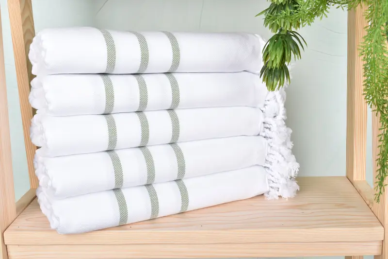 Unique Gift, Quick-dry towel, Custom Beach Towels, Thin towel, 70x40 Cotton Striped Towel, Extra large Turkish bath towel, Embroidered Towel - 2