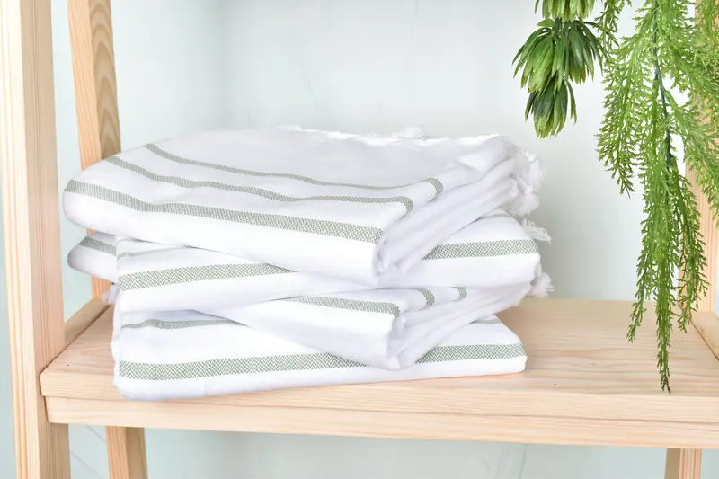 Unique Gift, Quick-dry towel, Custom Beach Towels, Thin towel, 70x40 Cotton Striped Towel, Extra large Turkish bath towel, Embroidered Towel - 7