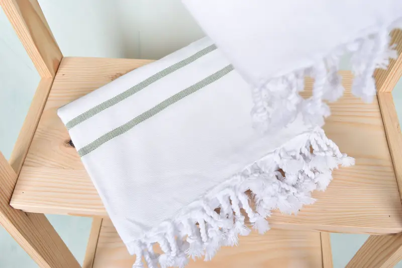 Unique Gift, Quick-dry towel, Custom Beach Towels, Thin towel, 70x40 Cotton Striped Towel, Extra large Turkish bath towel, Embroidered Towel - 5