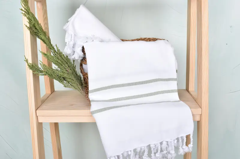 Unique Gift, Quick-dry towel, Custom Beach Towels, Thin towel, 70x40 Cotton Striped Towel, Extra large Turkish bath towel, Embroidered Towel - 4