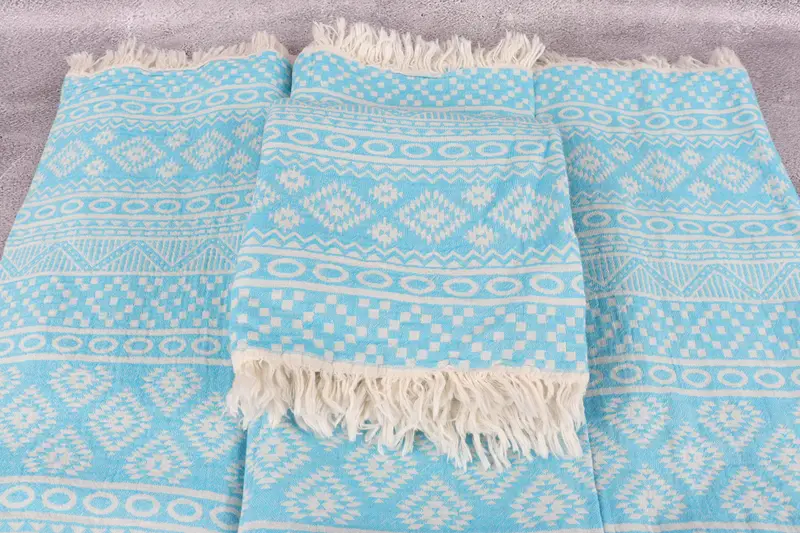 Holiday Towel, Bachelorette Party Favors, Bridal Shower Gift, Organic Beach Towel, Summer Gift, Wedding Shower Gift, 68x36 Cotton Geometric Towel - 4