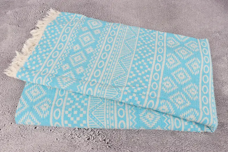 Holiday Towel, Bachelorette Party Favors, Bridal Shower Gift, Organic Beach Towel, Summer Gift, Wedding Shower Gift, 68x36 Cotton Geometric Towel - 6