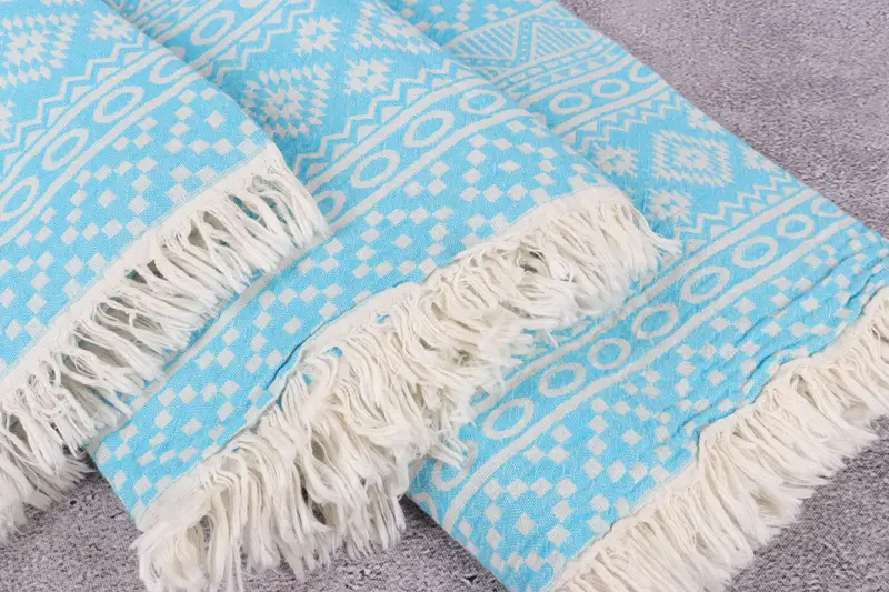 Holiday Towel, Bachelorette Party Favors, Bridal Shower Gift, Organic Beach Towel, Summer Gift, Wedding Shower Gift, 68x36 Cotton Geometric Towel - 5