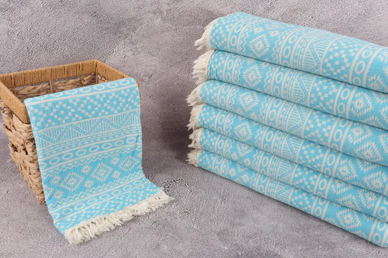 Holiday Towel, Bachelorette Party Favors, Bridal Shower Gift, Organic Beach Towel, Summer Gift, Wedding Shower Gift, 68x36 Cotton Geometric Towel - 3