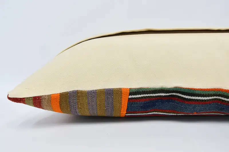 Bright Cushion, Pillow for Couch, Couch Pillow, Kilim Cushion Sham, 16x36 Orange Cushion, Pillow, Turkish Pillow, Christmas Pillow Case - 6