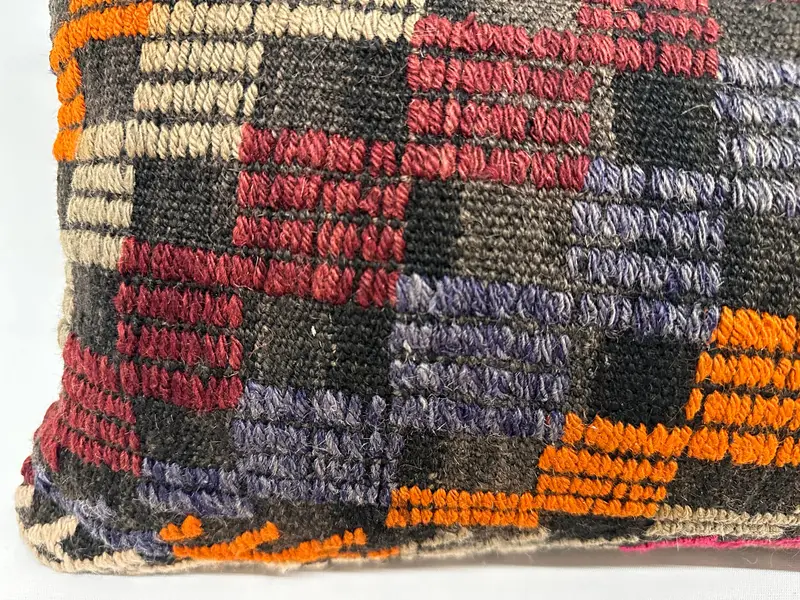 Hediye Yastığı, 12x36 Turuncu Yastık, Boho Atma Yastığı Sham, Kilim Yastığı Atma, Yastık Kılıfı, Rahat Atma Yastığı, Vintage Kilim Yastığı - 4