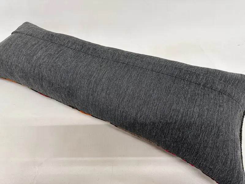 Hediye Yastığı, 12x36 Turuncu Yastık, Boho Atma Yastığı Sham, Kilim Yastığı Atma, Yastık Kılıfı, Rahat Atma Yastığı, Vintage Kilim Yastığı - 7