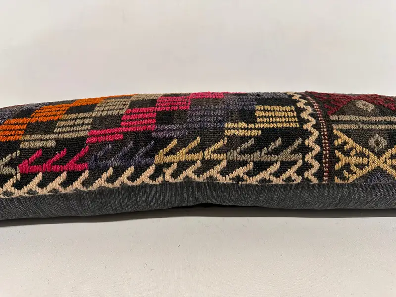 Hediye Yastığı, 12x36 Turuncu Yastık, Boho Atma Yastığı Sham, Kilim Yastığı Atma, Yastık Kılıfı, Rahat Atma Yastığı, Vintage Kilim Yastığı - 5