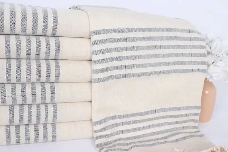 Best Friend Gift, Turkish Towel Personalized, 70x40 Linen Striped Towel, Summer Gift, Bachelor Party Gifts, Monogrammed Beach Towel, Travel Towel - 2