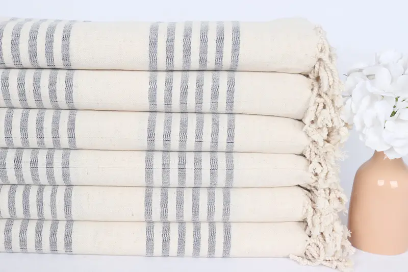Best Friend Gift, Turkish Towel Personalized, 70x40 Linen Striped Towel, Summer Gift, Bachelor Party Gifts, Monogrammed Beach Towel, Travel Towel - 3