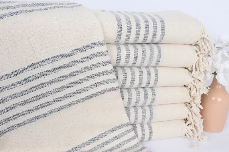 Best Friend Gift, Turkish Towel Personalized, 70x40 Linen Striped Towel, Summer Gift, Bachelor Party Gifts, Monogrammed Beach Towel, Travel Towel - 1