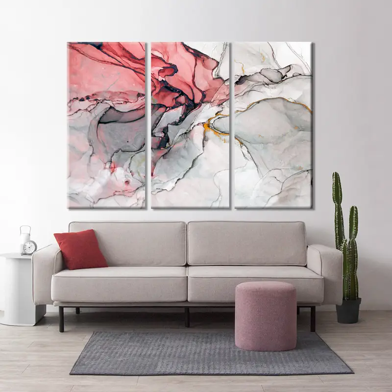 Abstract Marble Art, Red and Gray Abstract Art, Marble Wall Art, Abstract Canvas Art, Modern Abstract Art, Abstract Canvas Print, Wall Art, - 1