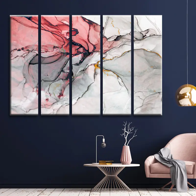 Abstract Marble Art, Red and Gray Abstract Art, Marble Wall Art, Abstract Canvas Art, Modern Abstract Art, Abstract Canvas Print, Wall Art, - 3